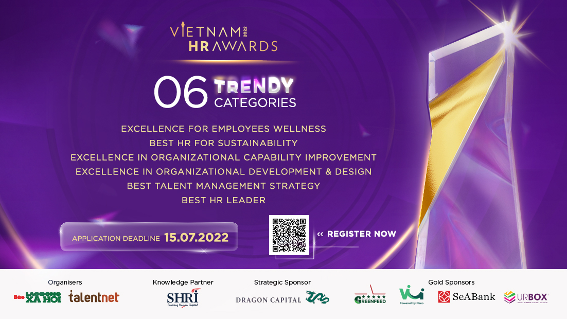 Vietnam HR Awards 2022: 06 Brand New Categories To Reflect The New Rhythm Of Work And Life 3 VIETNAM HR AWARDS 2022: 06 brand new categories to reflect the new rhythm of work and life